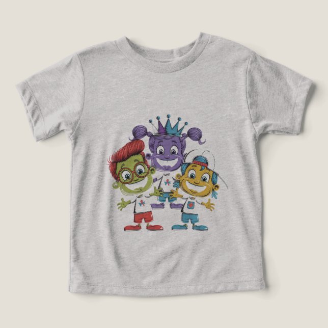 Farbenfrohe Cartoon Kinder mit spielerischen Ausdr (Design Vorderseite)