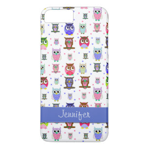 Farbenfrohe Cartoon Owls iPhone 7 Plus Fall title_seo2