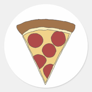 Farbenfrohe Cartoon Pizza Zeichnend Pizza SlicesCl Runder Aufkleber