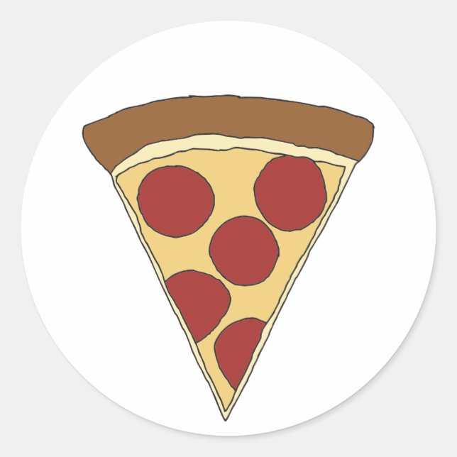 Farbenfrohe Cartoon Pizza Zeichnend Pizza SlicesCl Runder Aufkleber (Vorderseite)