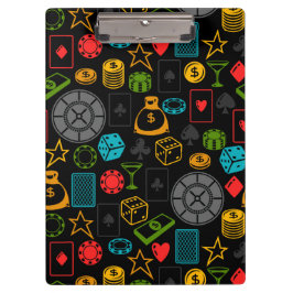 Farbenfrohe Casino Icons Notebook Klemmbrett