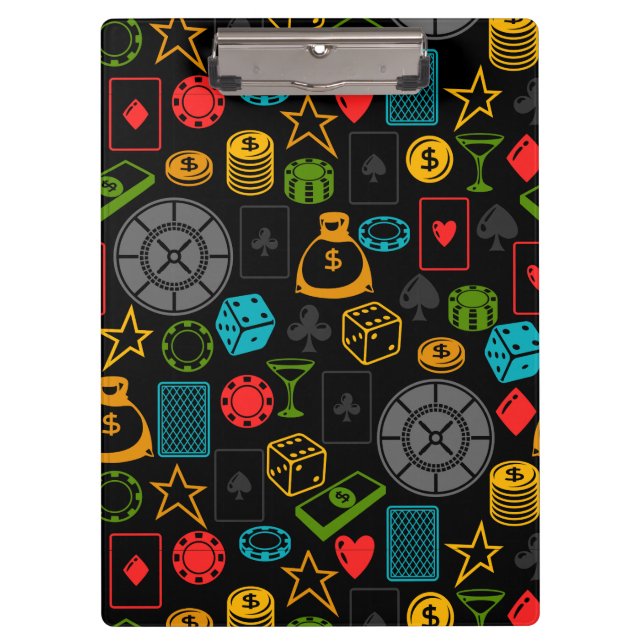 Farbenfrohe Casino Icons Notebook Klemmbrett (Vorderseite)