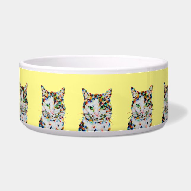 Farbenfrohe Cat Art Bowl Napf (Vorderseite)