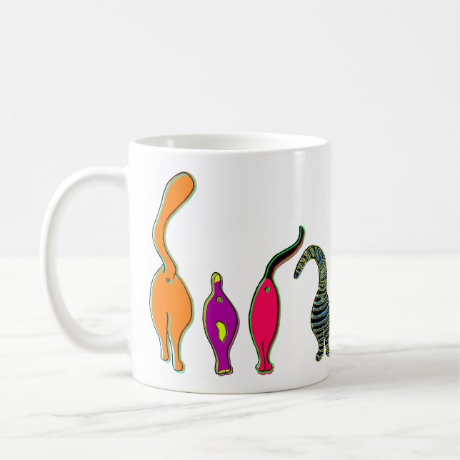 Farbenfrohe Cat Hintern Kaffeetasse (Links)