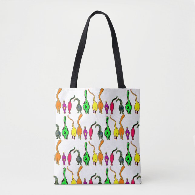 Farbenfrohe Cat Hintern Muster Tasche (Vorderseite)