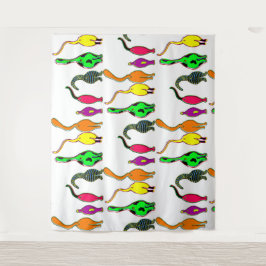 Farbenfrohe Cat Hintern Muster Wandteppich