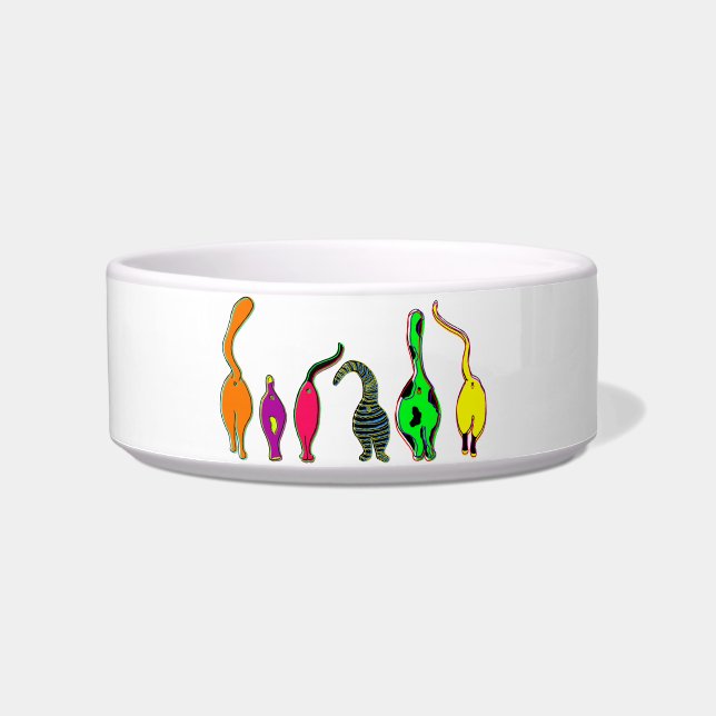 Farbenfrohe Cat Hintern Napf (Vorderseite)