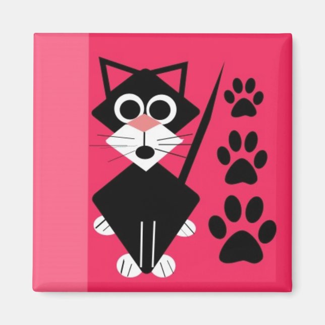 Farbenfrohe Cat Magnet (Vorne)