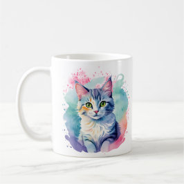 Farbenfrohe Cat-Tasse Kaffeetasse