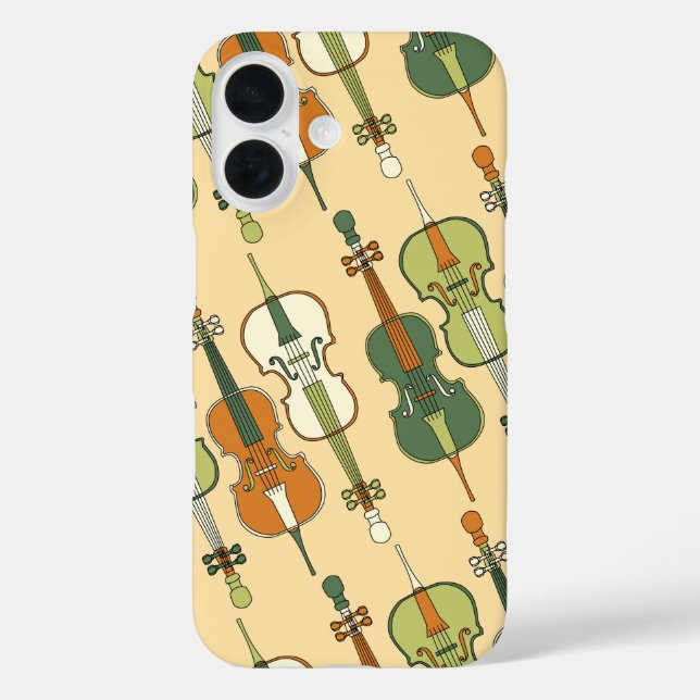 Farbenfrohe Cello Muster iPhone 16 Hülle (Rückseite)