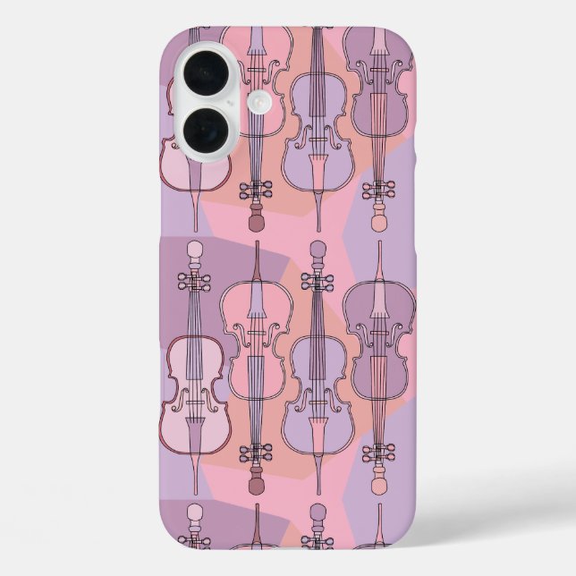 Farbenfrohe Cello Muster iPhone 16 Plus Hülle (Rückseite)