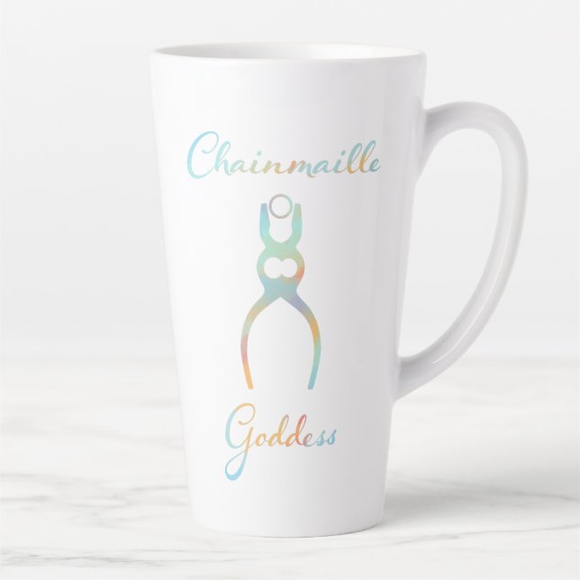 Farbenfrohe Chainmaille Goddess Milchtasse (Rechts)