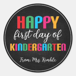 Farbenfrohe Chalk Board Kindergarten Schulsticker Runder Aufkleber