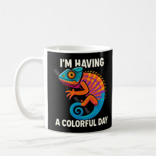 Farbenfrohe Chameleon Lizard Life Rainbow Reptil Kaffeetasse