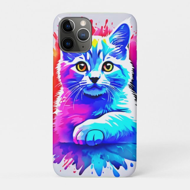 Farbenfrohe Chat Art Case-Mate iPhone Hülle (Rückseite)