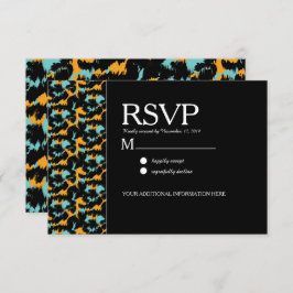 Farbenfrohe Cheetah Print Pattern Moderne Hochzeit Einladung