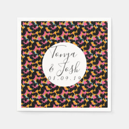 Farbenfrohe Cheetah Print Pattern Moderne Hochzeit Serviette