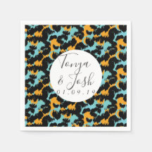 Farbenfrohe Cheetah Print Pattern Moderne Hochzeit