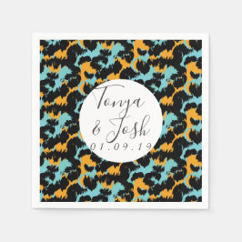 Farbenfrohe Cheetah Print Pattern Moderne Hochzeit Serviette