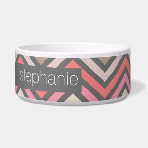 Farbenfrohe Chevrons Pink Coral Gray Individuelle Napf