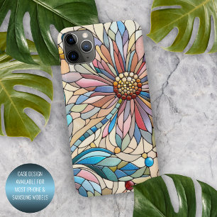 Farbenfrohe Chic-Buntglas-Blumenkunst-Muster iPhone 16 Pro Max Hülle