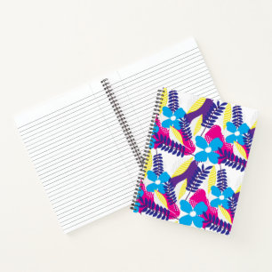 Farbenfrohe Chic Floral & Dot Muster mit Blätter Notizbuch