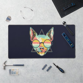 Farbenfrohe Chihuahua-Brillen Abstrakt Schreibtischunterlage