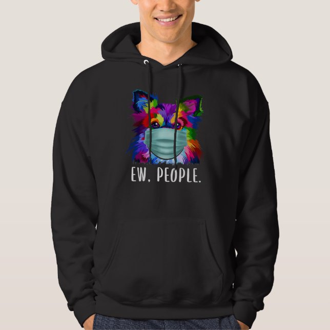 Farbenfrohe Chihuahua Ew Leute, die einen Gesichts Hoodie (Vorderseite)