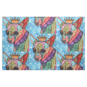 Farbenfrohe Chihuahua Pop Kunstwerk Stoff