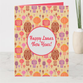 Farbenfrohe chinesische Laternen Lunar-Neujahr Karte