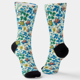 Farbenfrohe Chinoiserie Traditionelles, florales M Socken