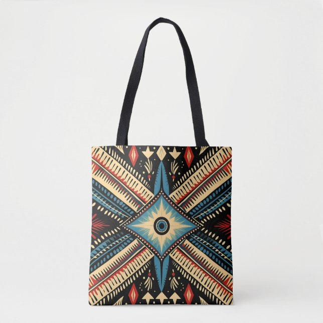 Farbenfrohe Choctaw Indianerstamm Muster Tote Tasc Tasche (Vorderseite)