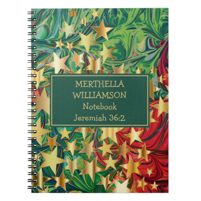 Farbenfrohe CHRISTMAS STARTEN Abstrakt Personalisi Notizblock (Vorderseite)