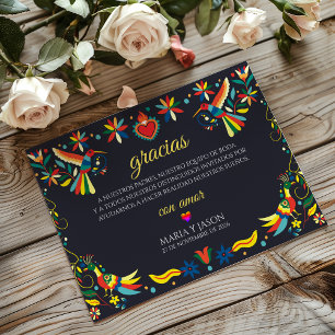 Farbenfrohe Cinco de Mayo Fiesta Spanische Hochzei Dankeskarte