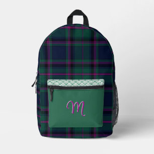 Farbenfrohe Clan Cooper Kariert Mit Monogramm gedr Bedruckter Rucksack