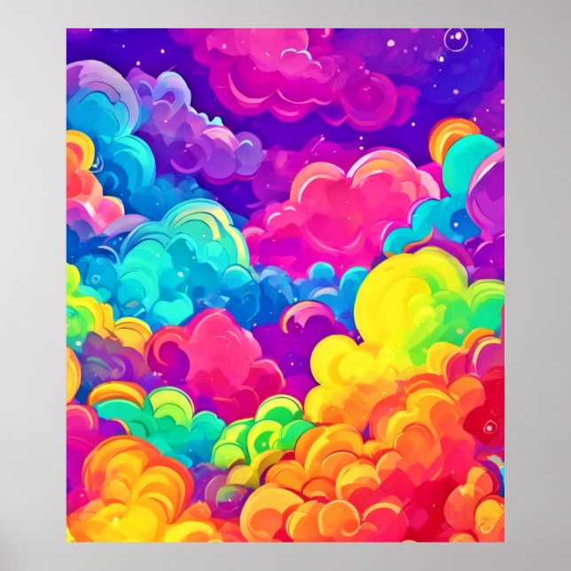 Farbenfrohe Cloudscape Art Poster (Vorne)