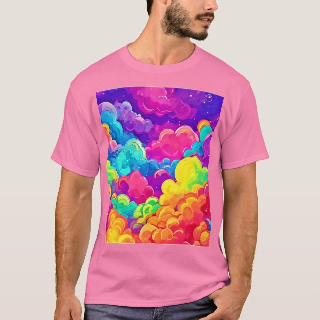 Farbenfrohe Cloudscape Art T-Shirt (Vorderseite)