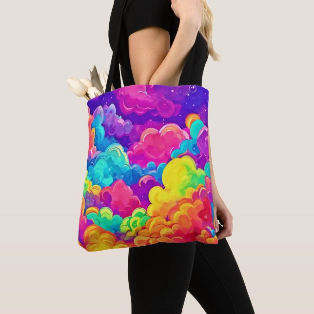 Farbenfrohe Cloudscape Art Tasche (Von Nahem)