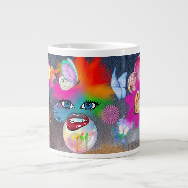farbenfrohe Clownfigur Jumbo-Tasse (Vorderseite)
