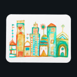 Farbenfrohe Clownstadt Whimsical Village Magnet<br><div class="desc">Dekorieren Sie Ihre Küche mit diesem coolen und farbenfrohen Magneten. Macht ein tolles Haus-Erwärmung oder Jubiläum Geschenk! Sie können ihn anpassen und auch Text hinzufügen. Karo in meinem Shop für viel mehr Farben und Muster und passende Küchenartikel wie Tasse, Tischsets und Tischdecken!</div>