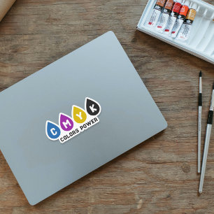 Farbenfrohe CMYK Tinte Dropdown-Aufkleber Aufkleber