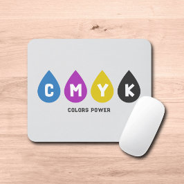 Farbenfrohe CMYK Tinte Drops Maus Pad Mousepad