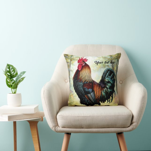 Farbenfrohe Cochin Rooster Kissen (Stuhl )