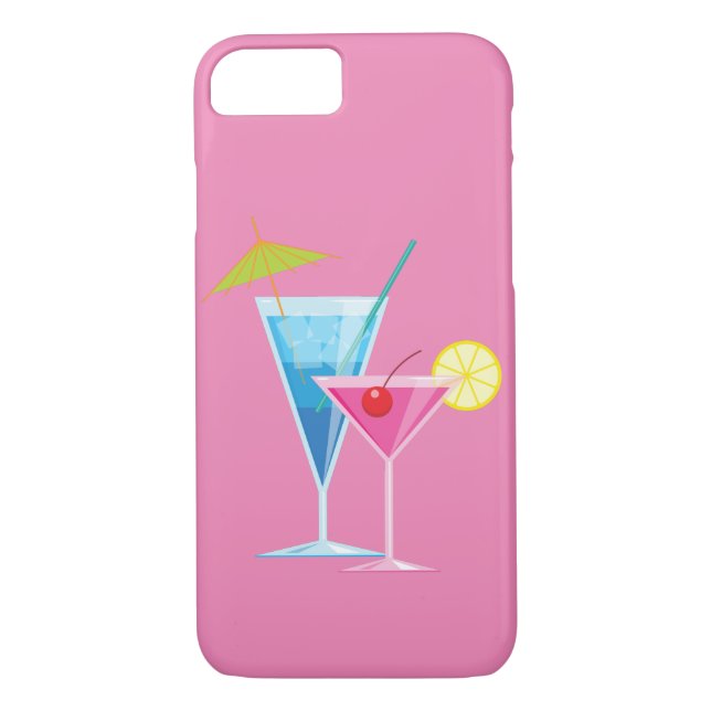 Farbenfrohe Cocktails auf rosa iPhone 7 Fall Case-Mate iPhone Hülle (Rückseite)