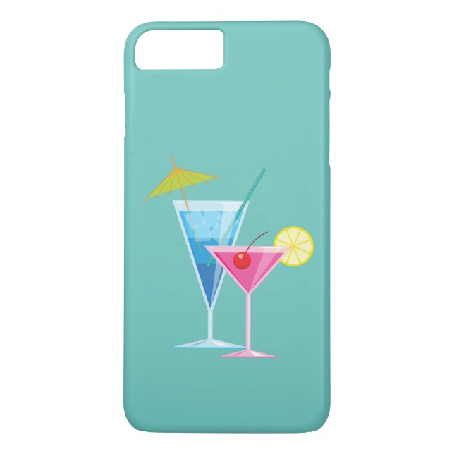 Farbenfrohe Cocktails iPhone 7 Plus Case türkis (Rückseite)