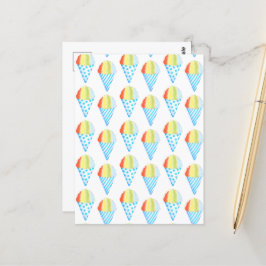 Farbenfrohe Cold Cone Dessert Postkarte