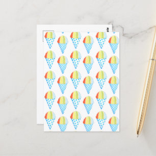 Farbenfrohe Cold Cone Dessert Postkarte