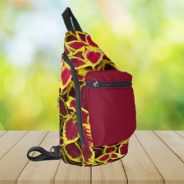 Farbenfrohe Coleus Pflanze Blätter Crossbody Bag