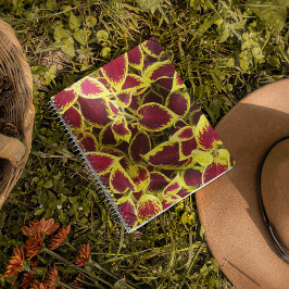 Farbenfrohe Coleus Pflanze Blätter florales Notebo Notizbuch