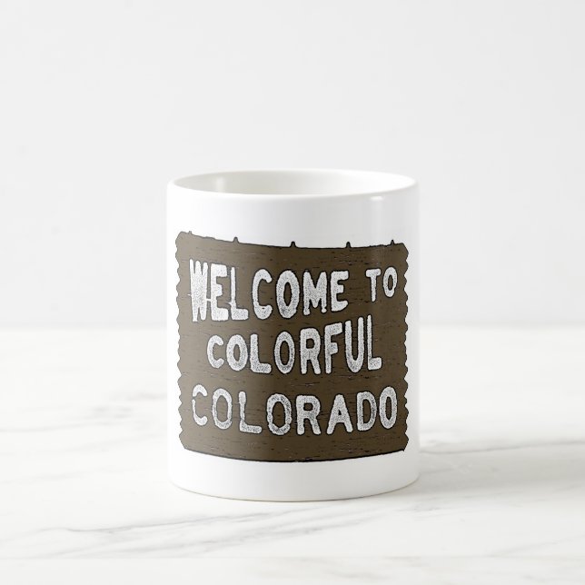 Farbenfrohe Colorado Begrüßungszeichen Kaffeemasch Kaffeetasse (Mittel)
